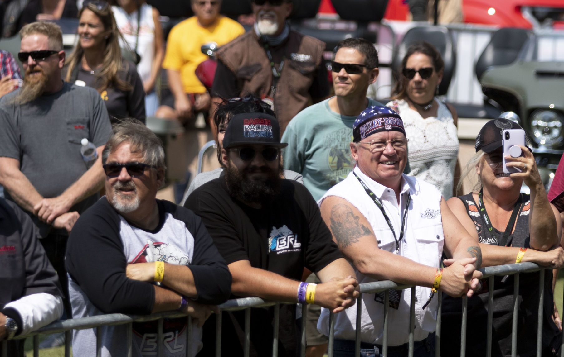 Crowd smiles